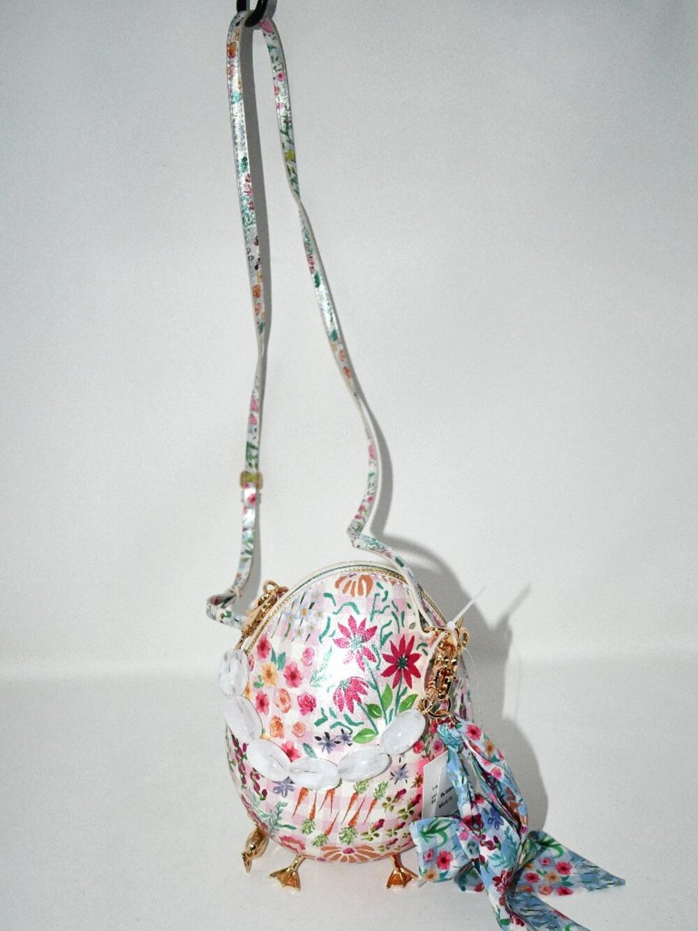 Betsey Johnson The Plot Chickens Beaded Top Handle Clutch #BJ38535A NWT